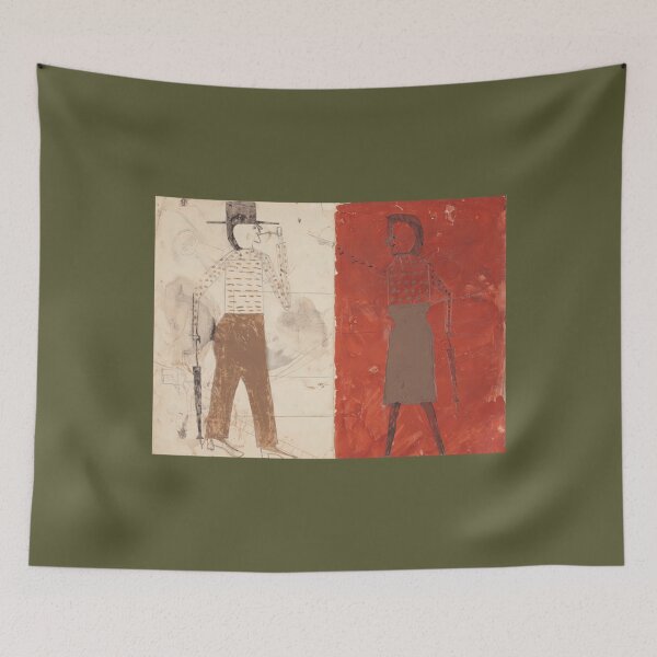 Item preview, Bill Traylor Man on White Woman on Red Classic designed and sold by CarolinHamm.