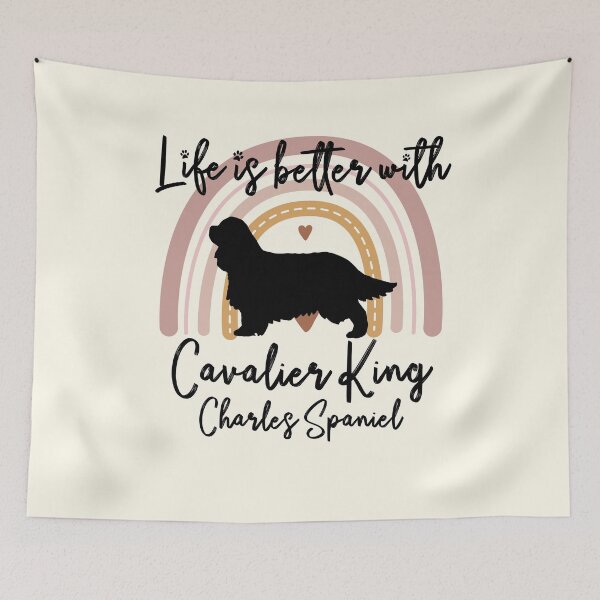 Item preview, Cavalier King Charles Spaniel Dog Rainbow Aesthetic Boho designed and sold by rafaeltto.