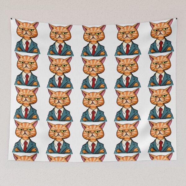 Item preview, Orange Cat in Suit and Tie Stickers and more designed and sold by FlippinTurtles.