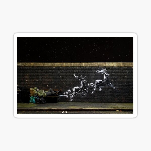 Item preview, Banksy Reindeer Homeless Christmas designed and sold by WE-ARE-BANKSY.