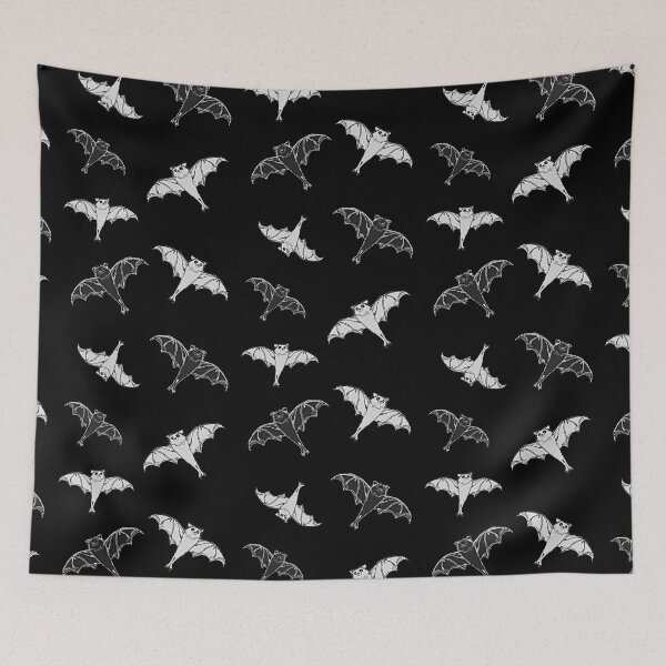 Item preview, sticker set | 7 cute flying bats from my drawing | repeating pattern | Halloween designed and sold by DigitalEurydice.