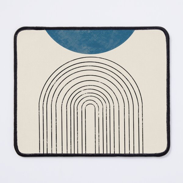 Item preview, Modern Contemporary Composition Minimalist Sunrise Abstract Flow Poster Arch Balance Blue Sun Rainbow Mid-Century lines Boho Geometric designed and sold by thanyaj.