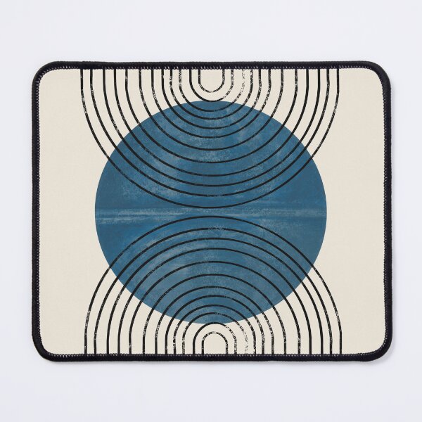 Item preview, Modern Contemporary Composition Minimalist Sunrise Abstract Flow Poster Arch Balance Blue Sun Rainbow Mid-Century lines Boho Geometric designed and sold by thanyaj.