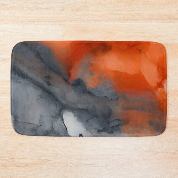 Item preview, Ethereal Water Muted Grey & Bright Orange Abstract Art designed and sold by Digital-Davinci.
