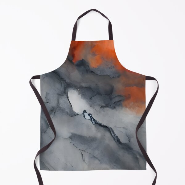Item preview, Ethereal Water Muted Grey & Bright Orange Abstract Art designed and sold by Digital-Davinci.