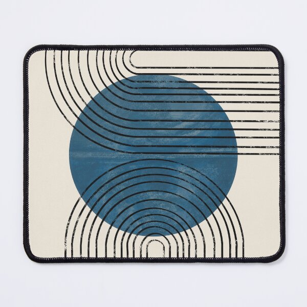 Item preview, Modern Contemporary Composition Minimalist Sunrise Abstract Flow Poster Arch Balance Blue Sun Rainbow Mid-Century lines Boho Geometric designed and sold by thanyaj.