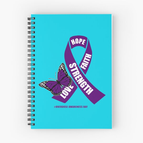 Item preview, Overdose Awareness Day Stop Overdose - support for OA ilness,ribbon purple butterfly    designed and sold by rhinosaurandfun.