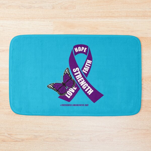 Item preview, Overdose Awareness Day Stop Overdose - support for OA ilness,ribbon purple butterfly    designed and sold by rhinosaurandfun.