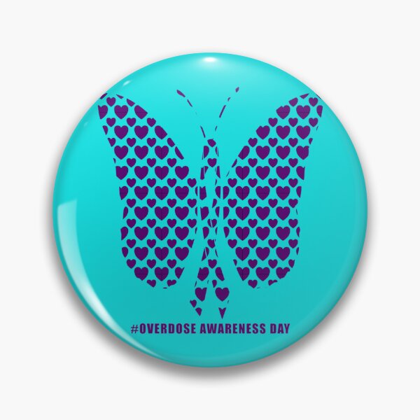 Item preview, Overdose Awareness Day Stop Overdose -motivational support to fight drugs, ribbon purple butterfly  (3) designed and sold by rhinosaurandfun.