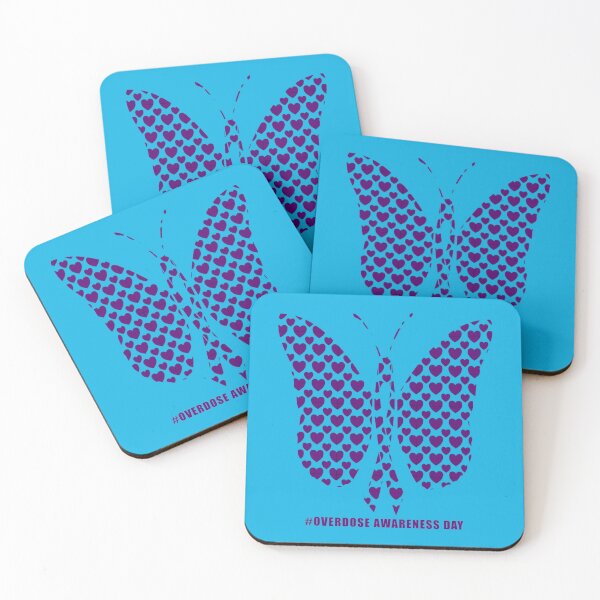 Item preview, Overdose Awareness Day Stop Overdose -motivational support to fight drugs, ribbon purple butterfly  (3) designed and sold by rhinosaurandfun.