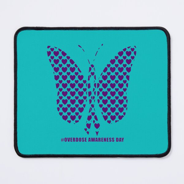 Item preview, Overdose Awareness Day Stop Overdose -motivational support to fight drugs, ribbon purple butterfly  (3) designed and sold by rhinosaurandfun.