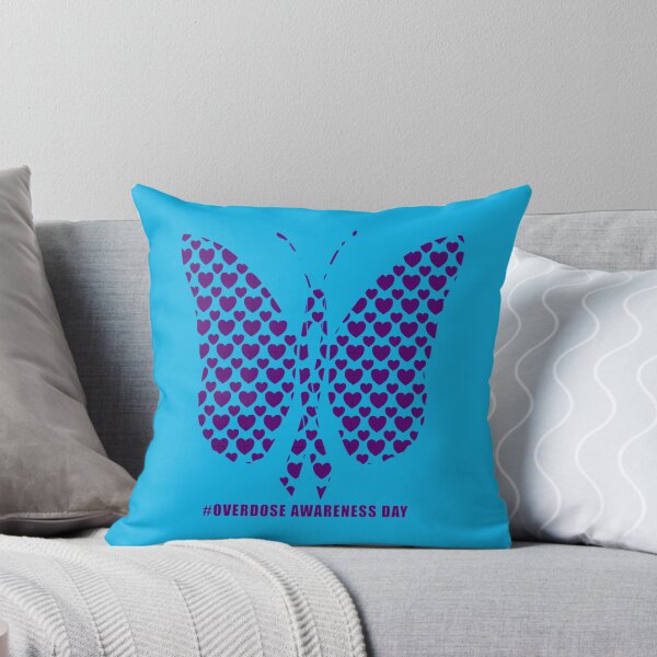Item preview, Overdose Awareness Day Stop Overdose -motivational support to fight drugs, ribbon purple butterfly  (3) designed and sold by rhinosaurandfun.