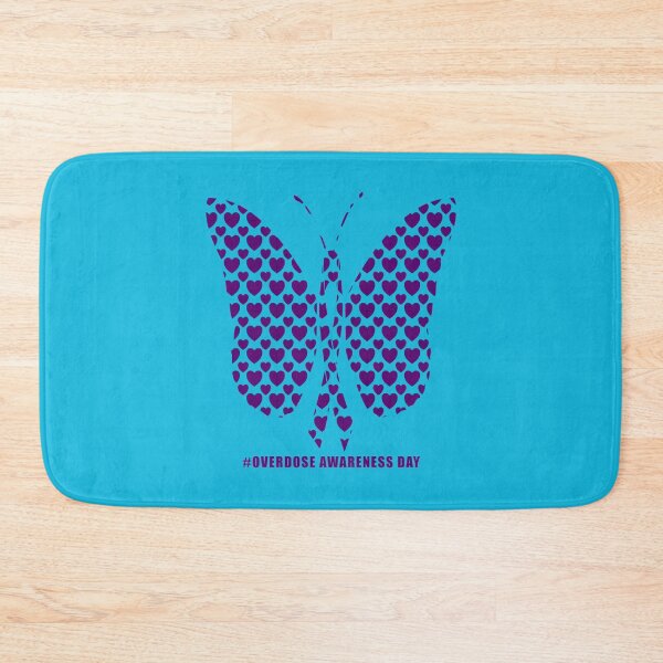 Item preview, Overdose Awareness Day Stop Overdose -motivational support to fight drugs, ribbon purple butterfly  (3) designed and sold by rhinosaurandfun.