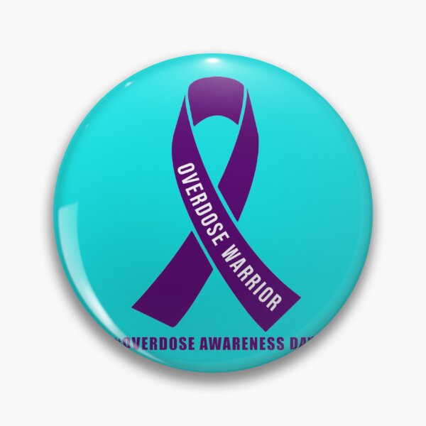 Item preview, Overdose Awareness Day Stop Overdose -motivational support to fight drugs, ribbon purple butterfly  designed and sold by rhinosaurandfun.