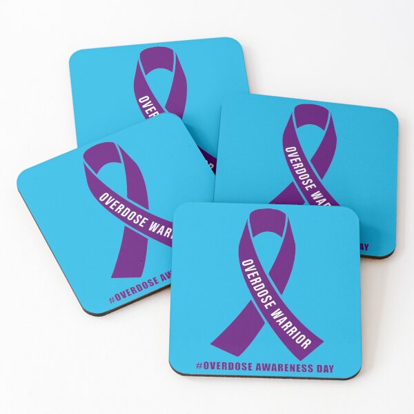 Item preview, Overdose Awareness Day Stop Overdose -motivational support to fight drugs, ribbon purple butterfly  designed and sold by rhinosaurandfun.