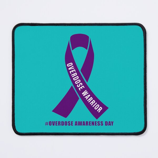 Item preview, Overdose Awareness Day Stop Overdose -motivational support to fight drugs, ribbon purple butterfly designed and sold by rhinosaurandfun.