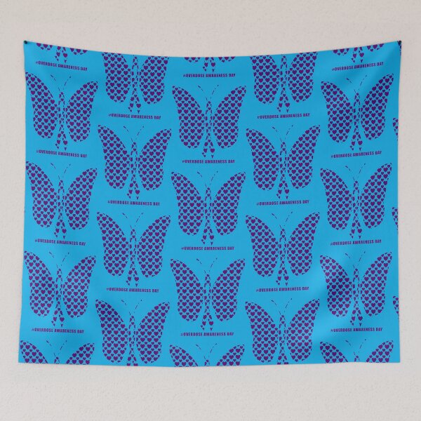 Item preview, Overdose Awareness Day Stop Overdose -motivational support to fight drugs, ribbon purple butterfly  (3) designed and sold by rhinosaurandfun.