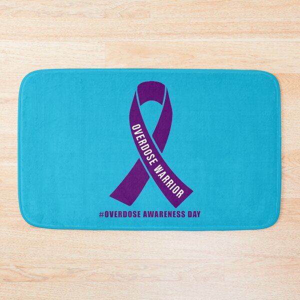 Item preview, Overdose Awareness Day Stop Overdose -motivational support to fight drugs, ribbon purple butterfly  designed and sold by rhinosaurandfun.