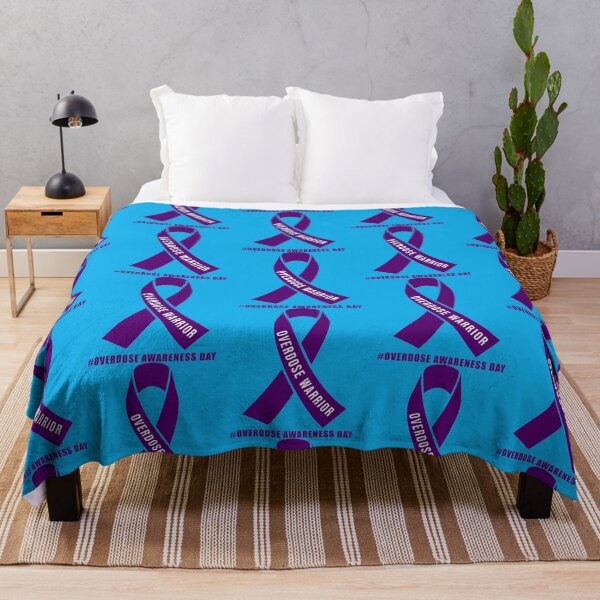 Item preview, Overdose Awareness Day Stop Overdose -motivational support to fight drugs, ribbon purple butterfly  designed and sold by rhinosaurandfun.