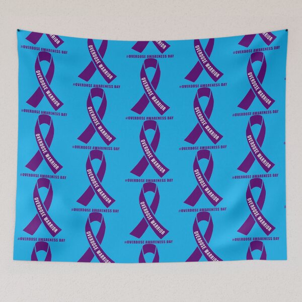 Item preview, Overdose Awareness Day Stop Overdose -motivational support to fight drugs, ribbon purple butterfly  designed and sold by rhinosaurandfun.