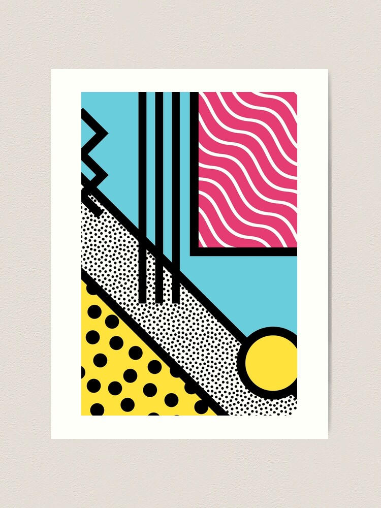 Abstract 80s memphis pop art style graphics | Art Print