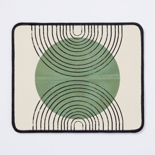 Item preview, Modern Contemporary Composition Minimalist Sunrise Abstract Flow Poster Arch Balance Green Sun Rainbow Mid-Century lines Boho Geometric  designed and sold by thanyaj.