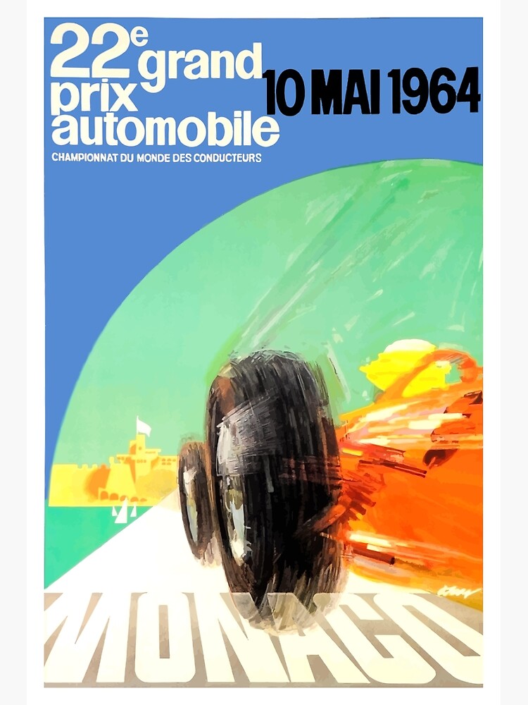 1964 Monaco Grand Prix Automobile Race Poster by retrographics