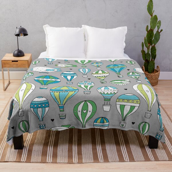 Item preview, Hot Air Balloons & Zeppelin - Grey designed and sold by Rainbows Galore.