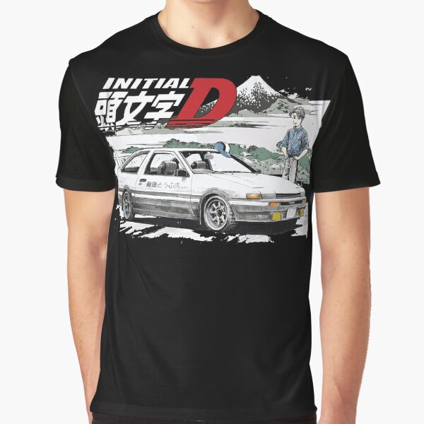 Initial D Ae86 Classic Fire T Shirt Cotton 6XL Initial D Ae86 Fire Epic  Cool Panda Trueno Drift Japan Manga 90s Anime Vintage