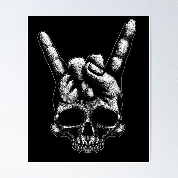 Item preview, Skull metal hand sign designed and sold by DerSenat.