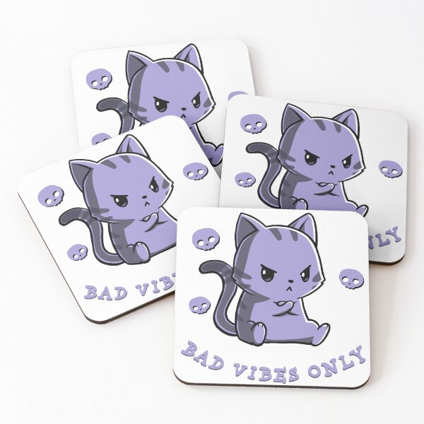 Item preview, Bad Vibes Only Cat designed and sold by OnlyCoolDesigns.