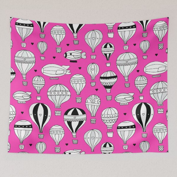 Item preview, Hot Air Balloons & Zeppelin - Hot Pink designed and sold by Rainbows Galore.