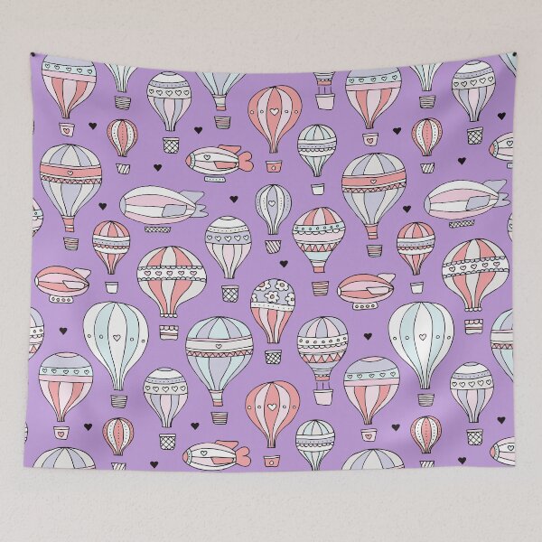 Item preview, Hot Air Balloons & Zeppelin - Lilac designed and sold by Rainbows Galore.