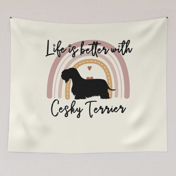 Item preview, Cesky Terrier Dog Rainbow Aesthetic Boho designed and sold by rafaeltto.