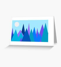 Daylight Moon Mountains Greeting Card