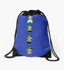 All 8 Bit Luigi Drawstring Bag