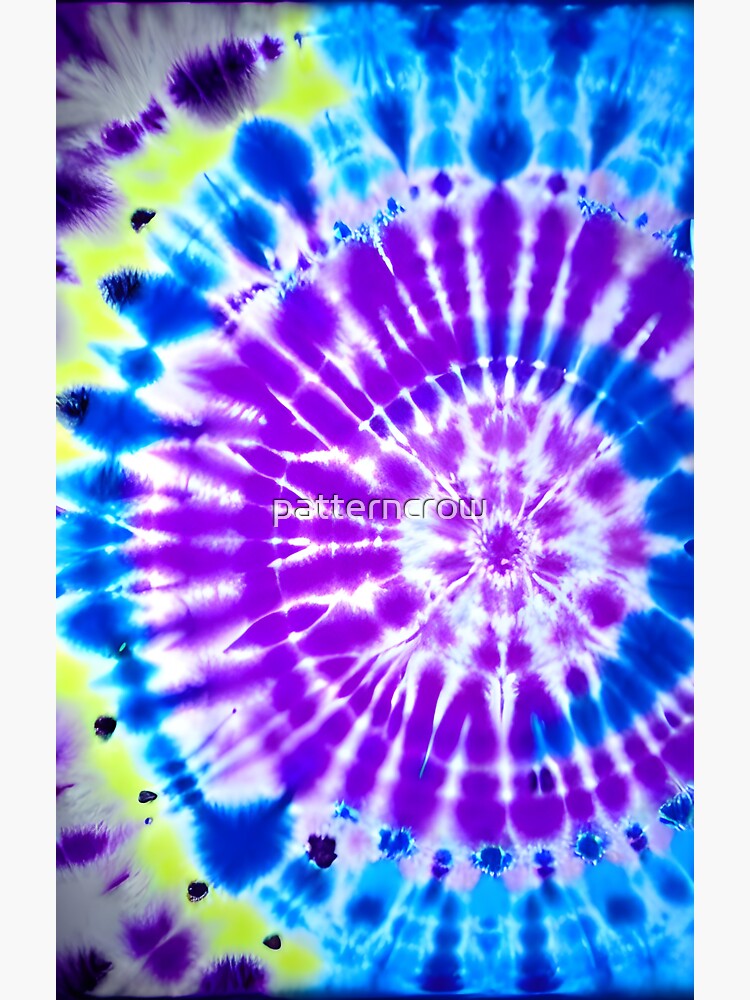 "Purple and blue tie dye pattern, classic circle" Sticker for Sale by