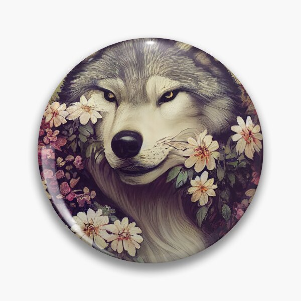 Item preview, Floral wolf - AI generated art designed and sold by AI1artist.