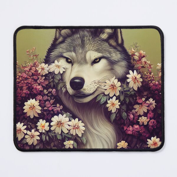 Item preview, Floral wolf - AI generated art designed and sold by AI1artist.