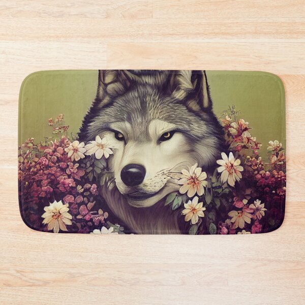 Item preview, Floral wolf - AI generated art designed and sold by AI1artist.