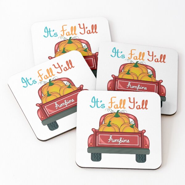 Item preview, It's Fall Y'all Pumpkins Truck Red designed and sold by Isma Saleem.