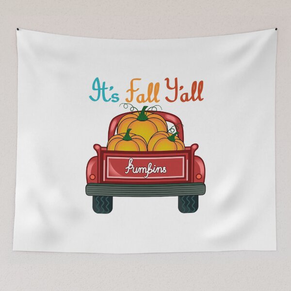 Item preview, It's Fall Y'all Pumpkins Truck Red designed and sold by Isma Saleem.