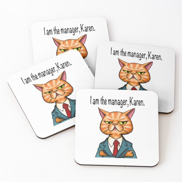 Item preview, I am the manager, Karen Orange Cat in Suit and Tie Stickers and more designed and sold by FlippinTurtles.