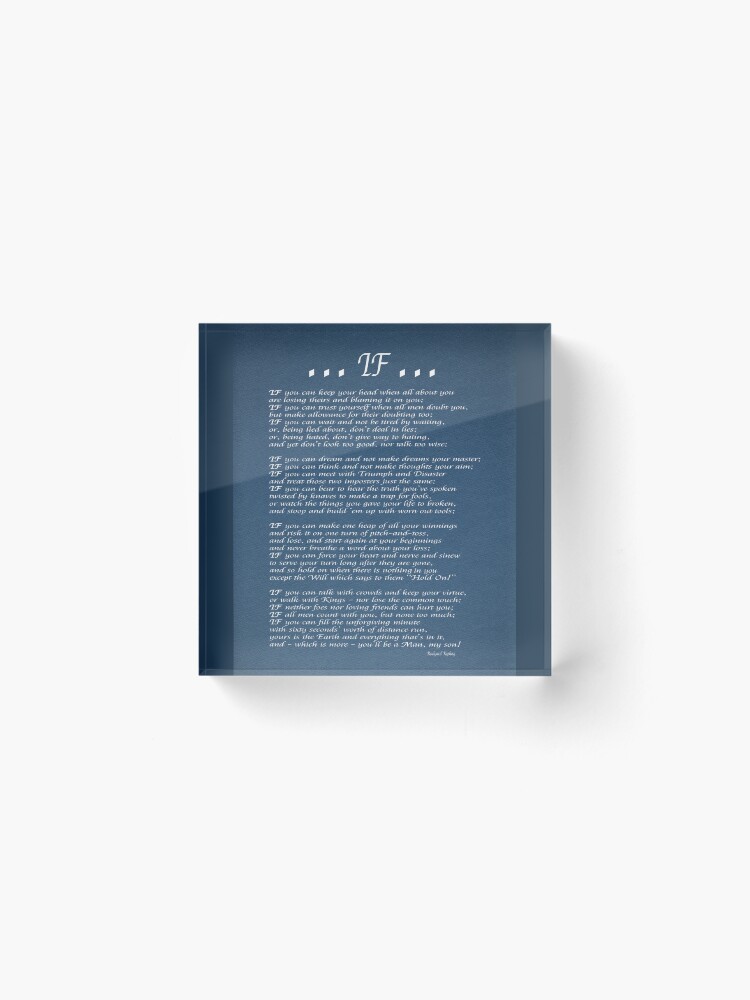 Alternate view of The Poem IF Circa 1895 Acrylic Block
