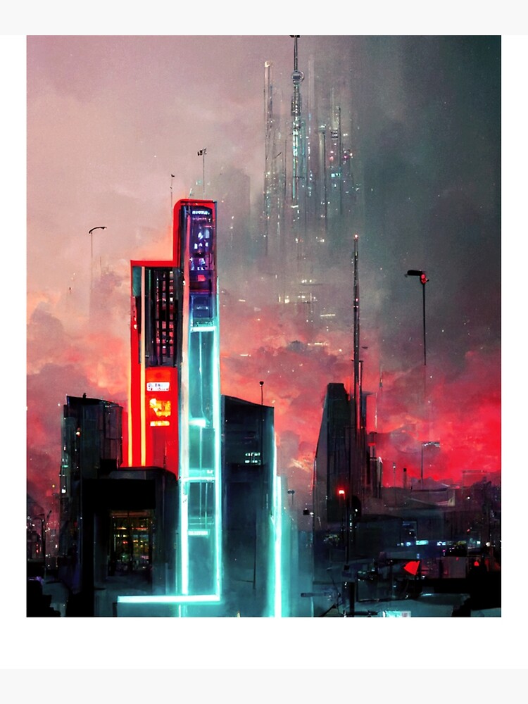 "Futuristic-Neon-City-Concept-Art" Poster For Sale By IanRiley1 | Redbubble