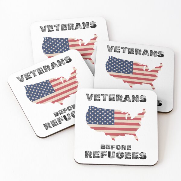 Item preview, Veterans before refugees patriotic usa designed and sold by absolutdesign.