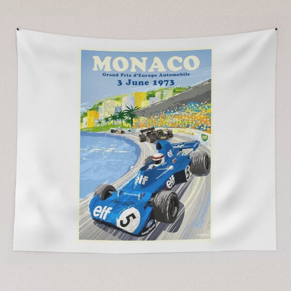 Item preview, 1973 European Grand Prix Monaco Race Poster designed and sold by retrographics.