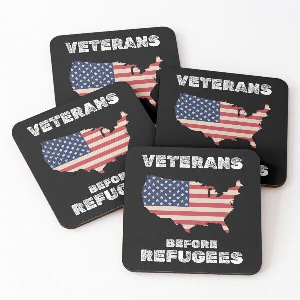 Item preview, Veterans before refugees patriotic usa designed and sold by absolutdesign.