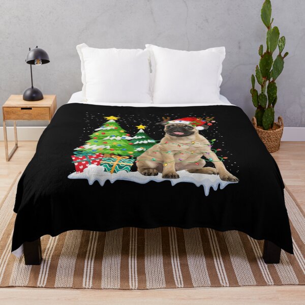 Item preview, Pug Dog Santa Hat Reindeer Christmas Lights designed and sold by Staroverovsemyo.
