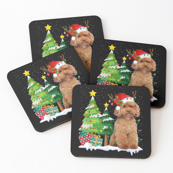 Item preview, Poodle Dog Santa Hat Reindeer Christmas Lights designed and sold by Staroverovsemyo.